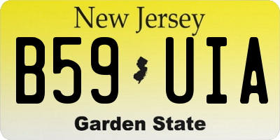 NJ license plate B59UIA