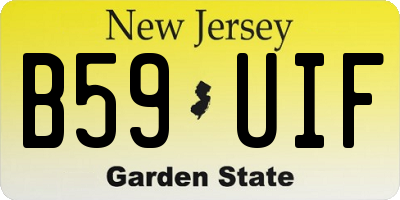 NJ license plate B59UIF