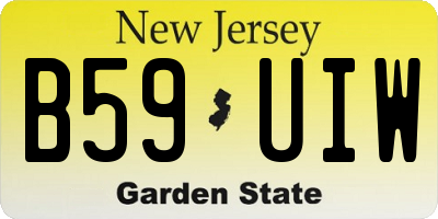 NJ license plate B59UIW