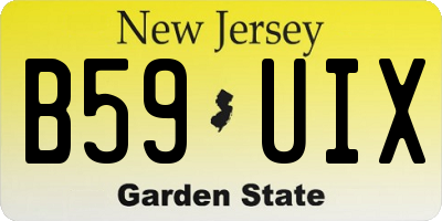 NJ license plate B59UIX