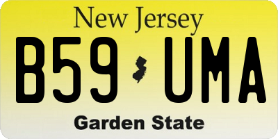 NJ license plate B59UMA