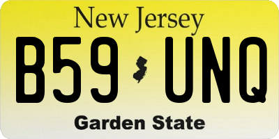 NJ license plate B59UNQ