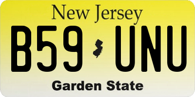 NJ license plate B59UNU