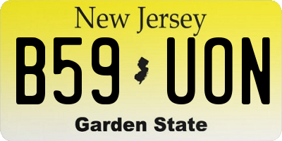 NJ license plate B59UON