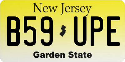 NJ license plate B59UPE