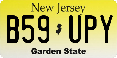 NJ license plate B59UPY