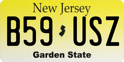 NJ license plate B59USZ