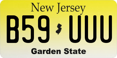 NJ license plate B59UUU