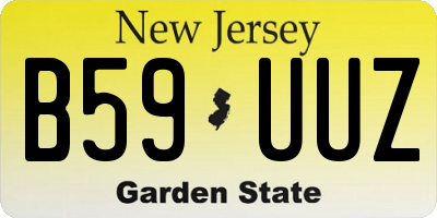 NJ license plate B59UUZ