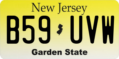 NJ license plate B59UVW