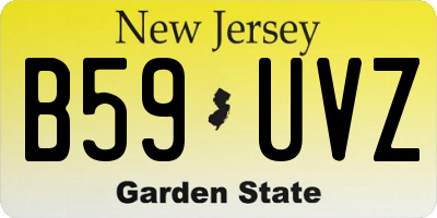 NJ license plate B59UVZ