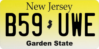 NJ license plate B59UWE