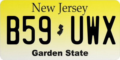 NJ license plate B59UWX