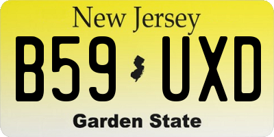 NJ license plate B59UXD