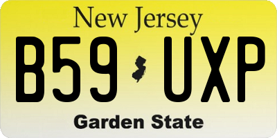 NJ license plate B59UXP