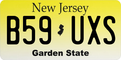 NJ license plate B59UXS