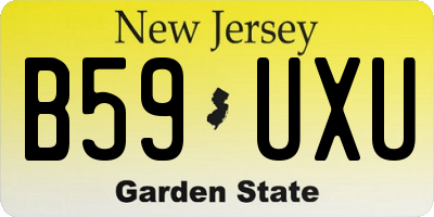 NJ license plate B59UXU