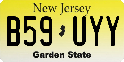 NJ license plate B59UYY