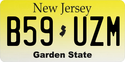 NJ license plate B59UZM