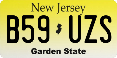 NJ license plate B59UZS