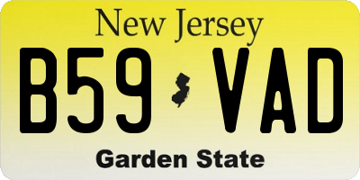 NJ license plate B59VAD