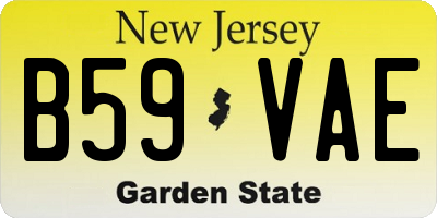 NJ license plate B59VAE