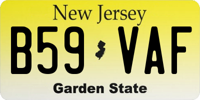 NJ license plate B59VAF