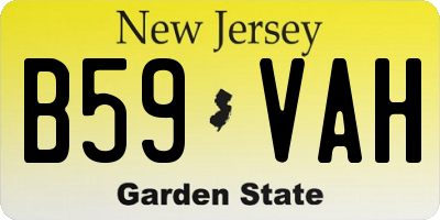 NJ license plate B59VAH