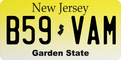NJ license plate B59VAM