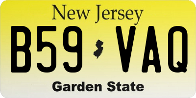 NJ license plate B59VAQ