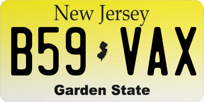 NJ license plate B59VAX