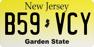 NJ license plate B59VCY