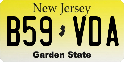 NJ license plate B59VDA