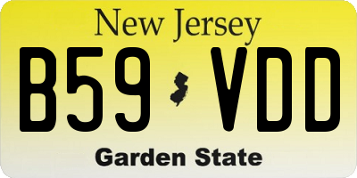 NJ license plate B59VDD