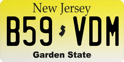 NJ license plate B59VDM