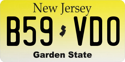 NJ license plate B59VDO