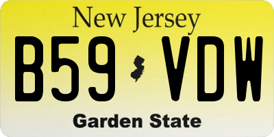 NJ license plate B59VDW