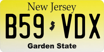 NJ license plate B59VDX