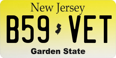 NJ license plate B59VET