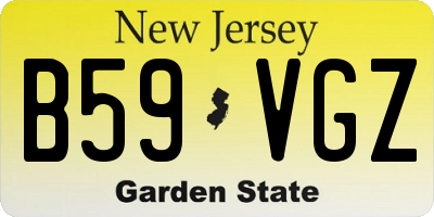 NJ license plate B59VGZ