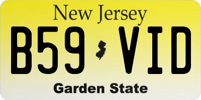 NJ license plate B59VID