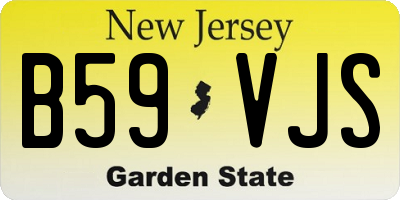 NJ license plate B59VJS