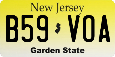 NJ license plate B59VOA