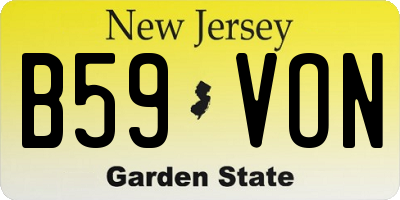 NJ license plate B59VON