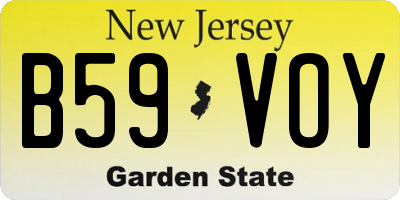 NJ license plate B59VOY