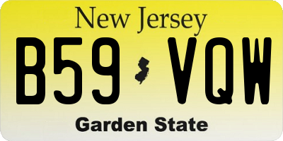 NJ license plate B59VQW