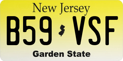 NJ license plate B59VSF