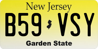 NJ license plate B59VSY