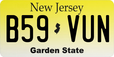 NJ license plate B59VUN