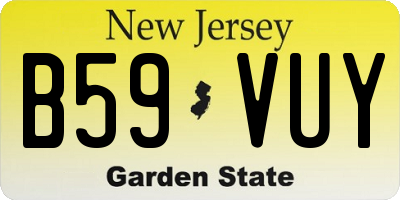 NJ license plate B59VUY